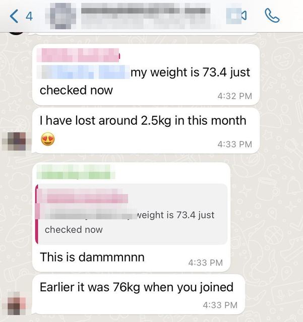 Client check-in on WhatsApp