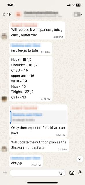 Client check-in on WhatsApp