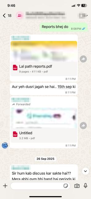 Client check-in on WhatsApp