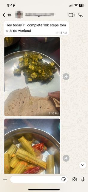 Client check-in on WhatsApp